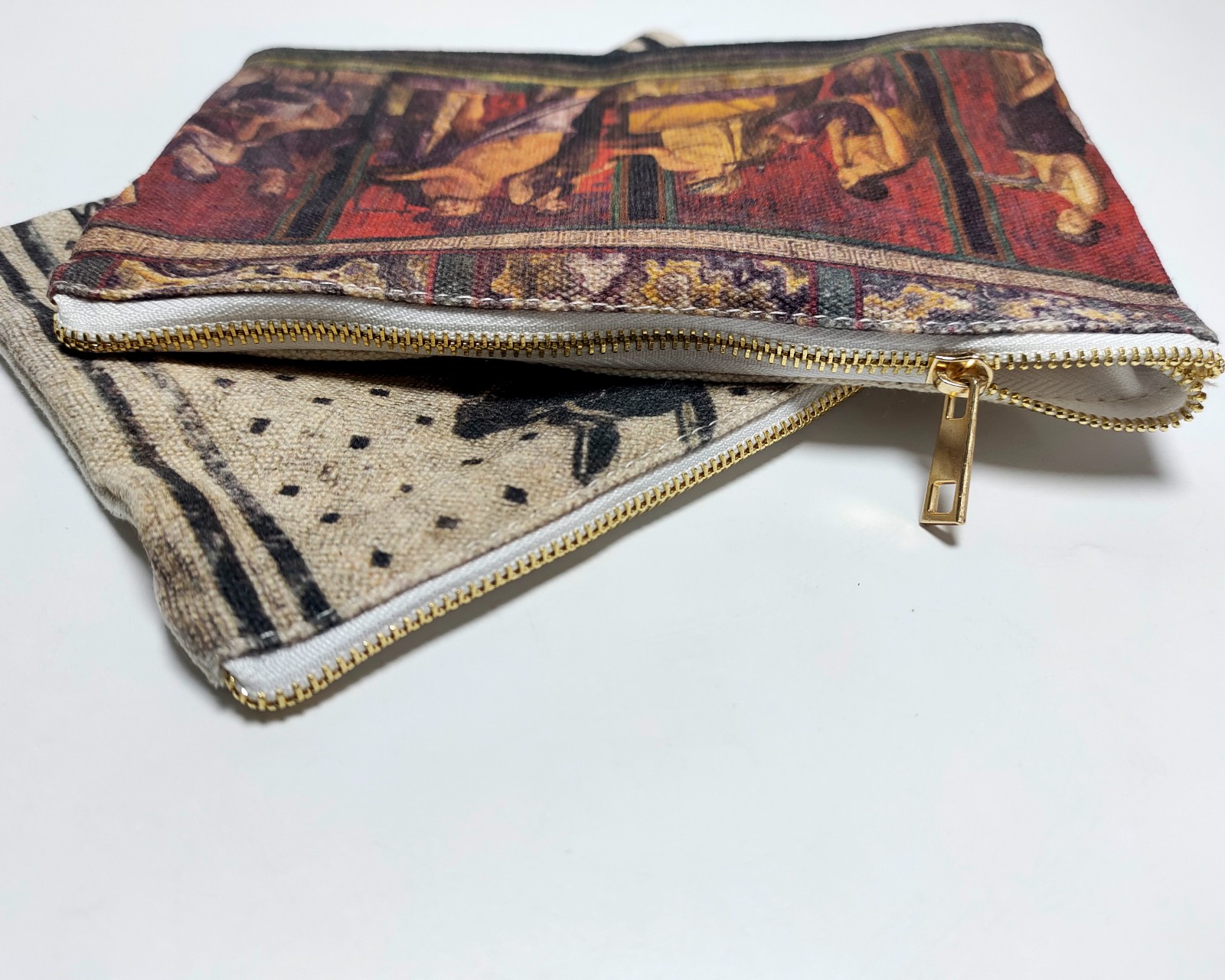 Canvas coin purse with zipper  small zippered wallet pouch  washable label cloth coin bag