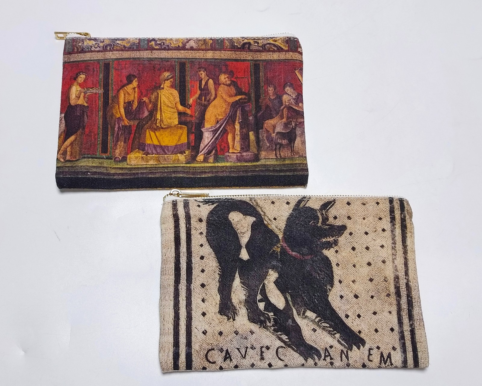Canvas coin purse with zipper  small zippered wallet pouch  washable label cloth coin bag