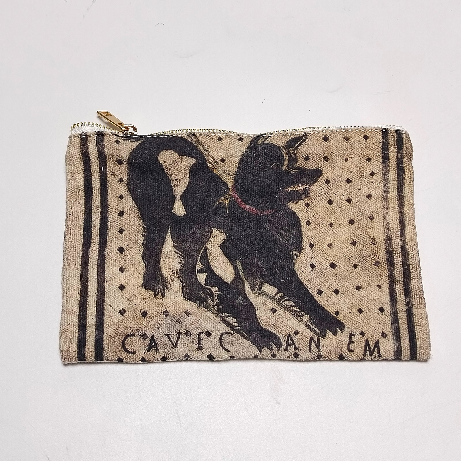 Canvas coin purse with zipper  small zippered wallet pouch  washable label cloth coin bag