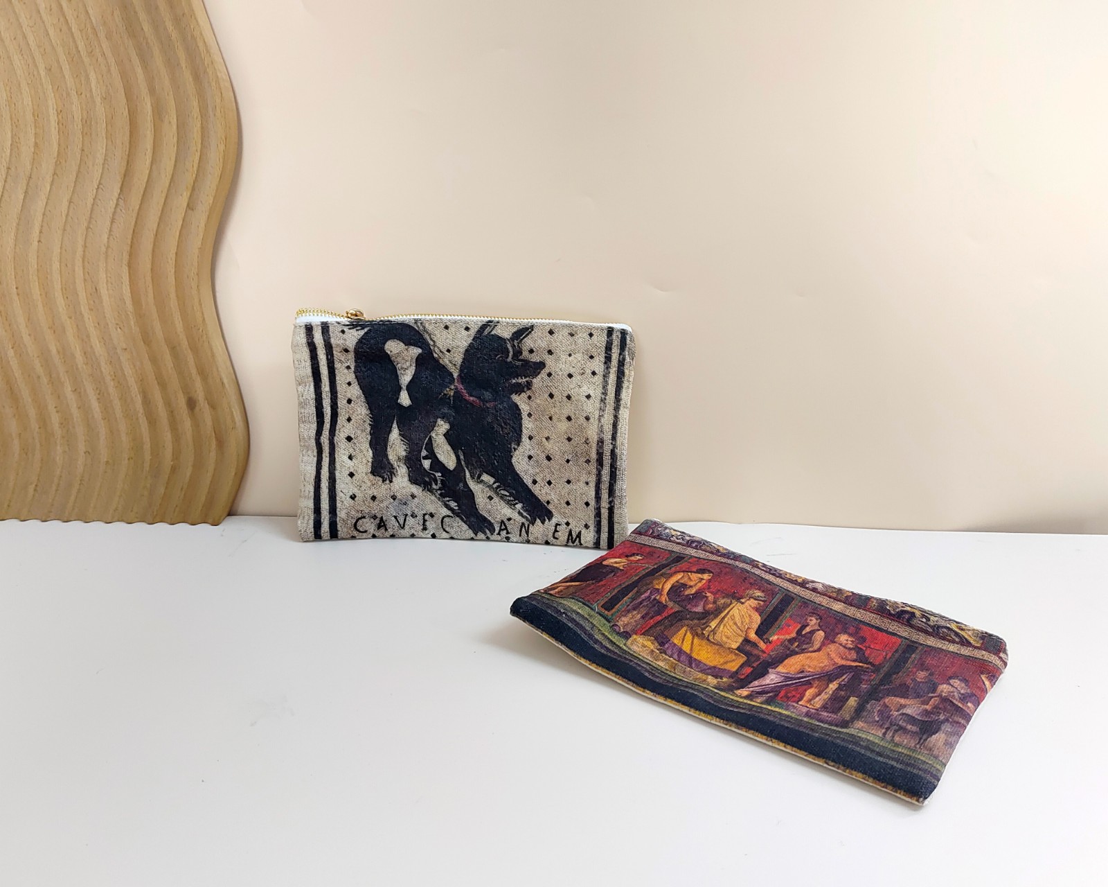Canvas coin purse with zipper  small zippered wallet pouch  washable label cloth coin bag