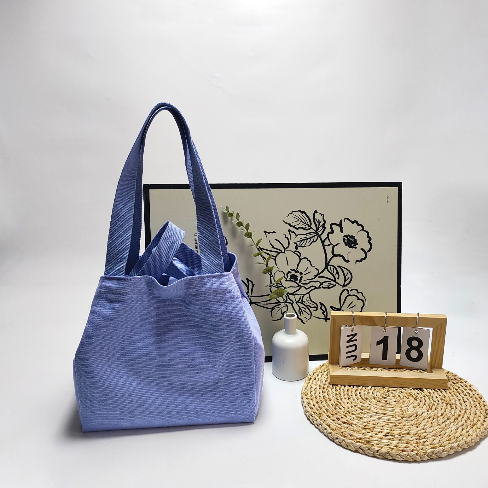 Convertible canvas tote crossbody bag dual-handle cross buckle security bag