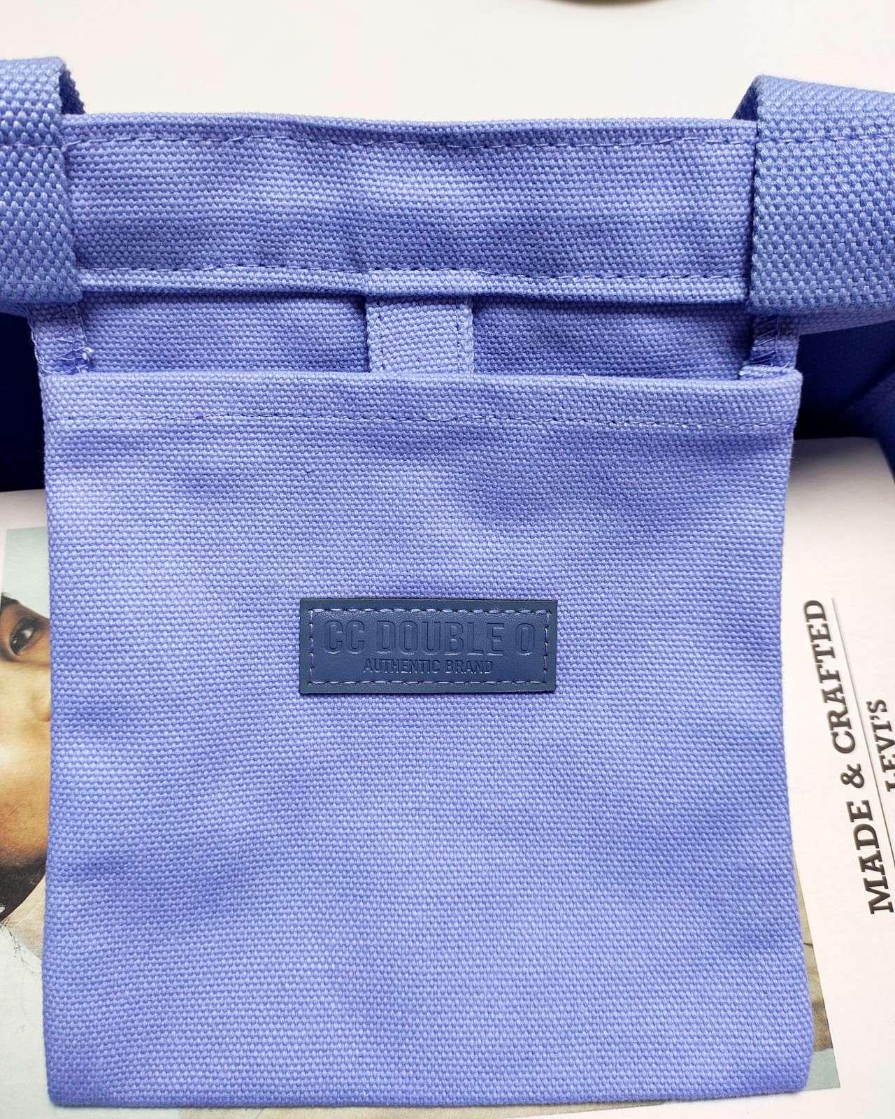 Convertible canvas tote crossbody bag dual-handle cross buckle security bag