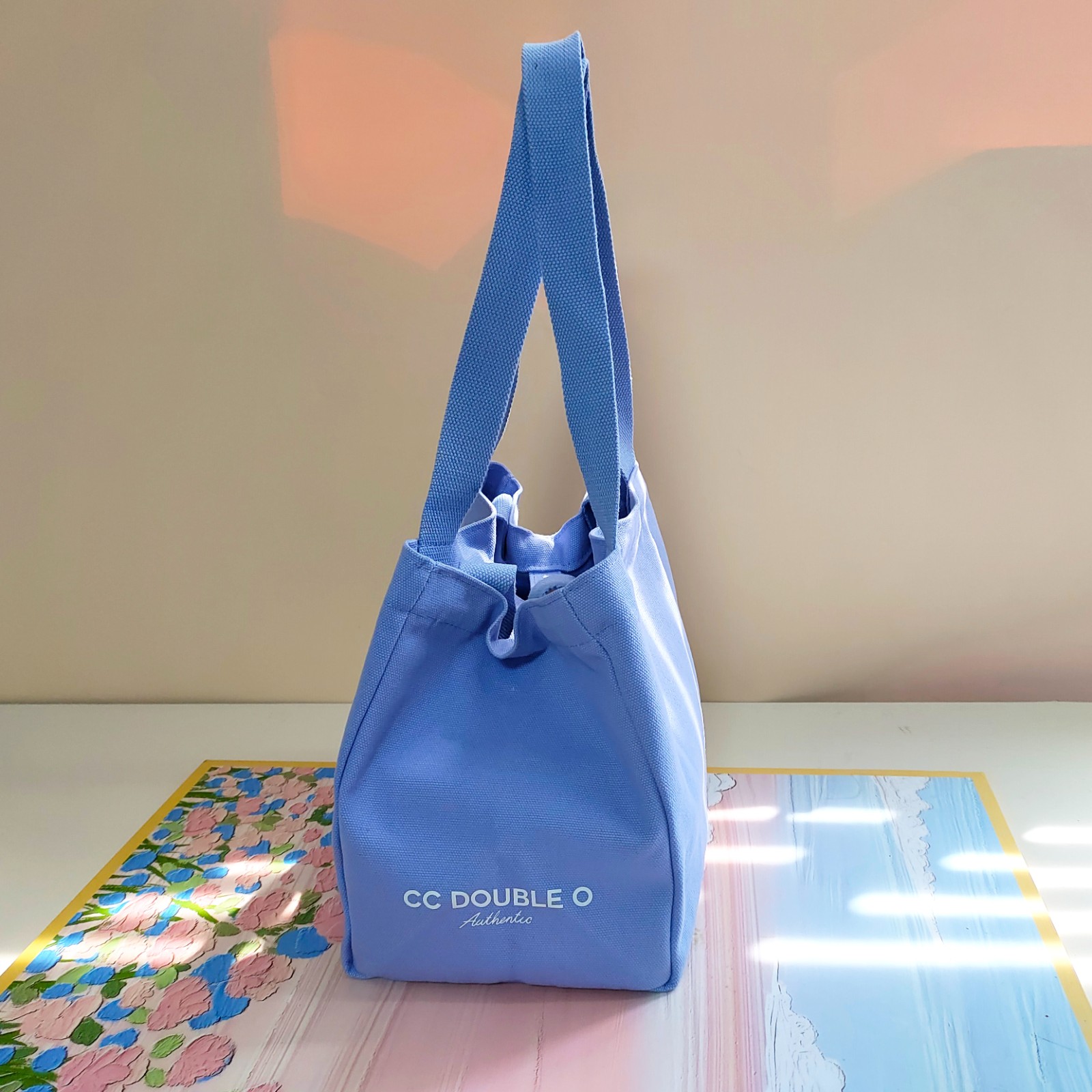 Convertible canvas tote crossbody bag dual-handle cross buckle security bag