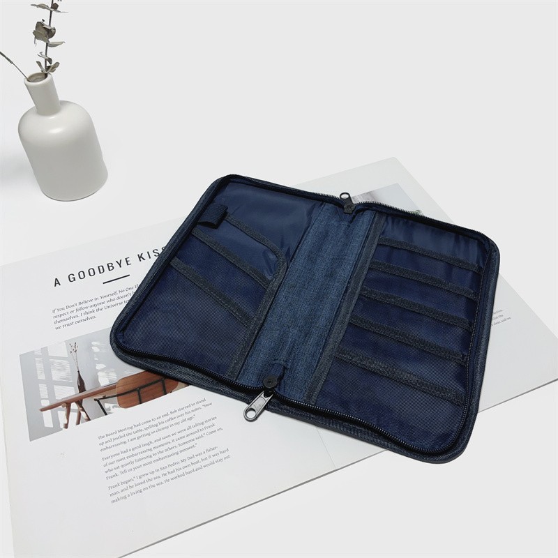 Zippered Card Case Travel Organizer Business Style Passport Holder