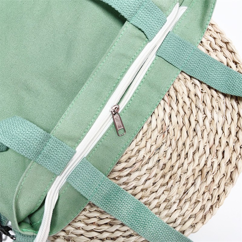 Convertible Crossbody Canvas Tote Angled Zipper Pocket Fashionable Shopping Bag