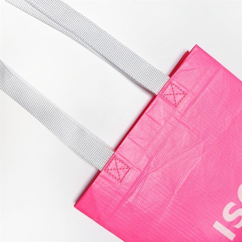 Custom Logo Woven PP Handbag Waterproof Shopping Tote & Cosmetic Bag