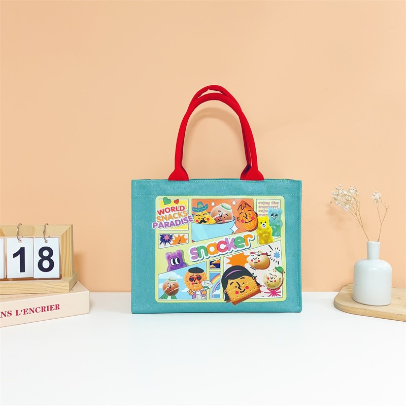 Customizable Cute Cartoon Animal Print Canvas Tote Bag