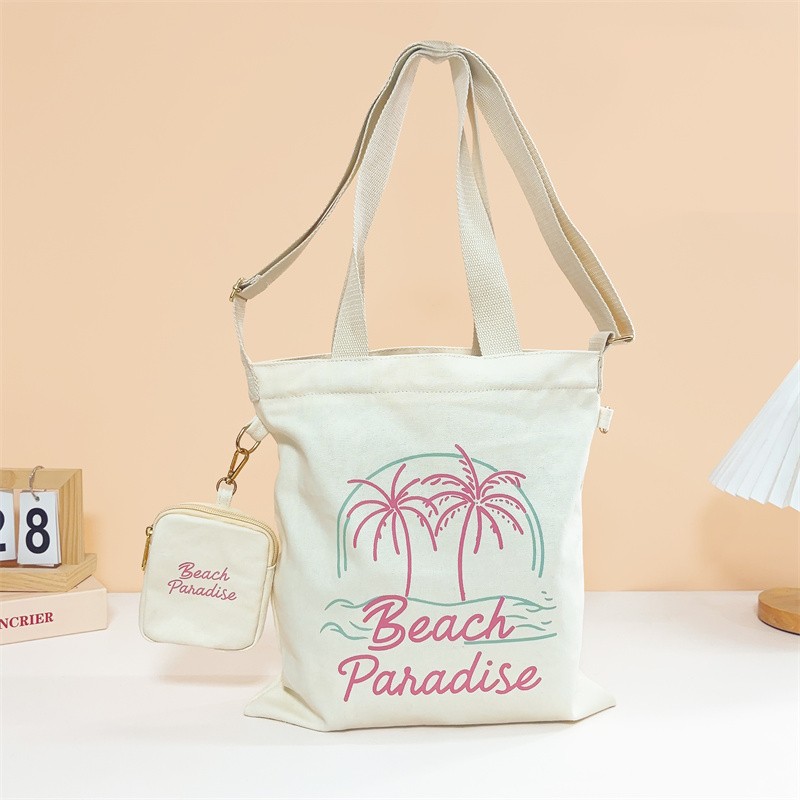Adjustable Crossbody Shoulder Strap Canvas Tote Bag