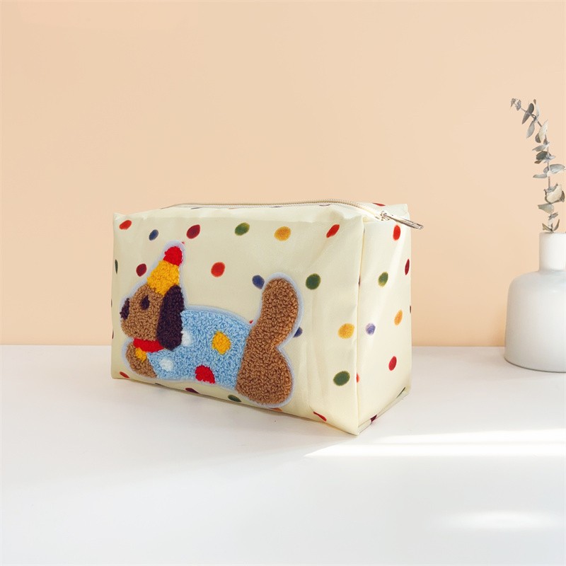 Customizable LOGO Zippered Cosmetic Organizer Bag Polyester Waterproof Makeup Pouch