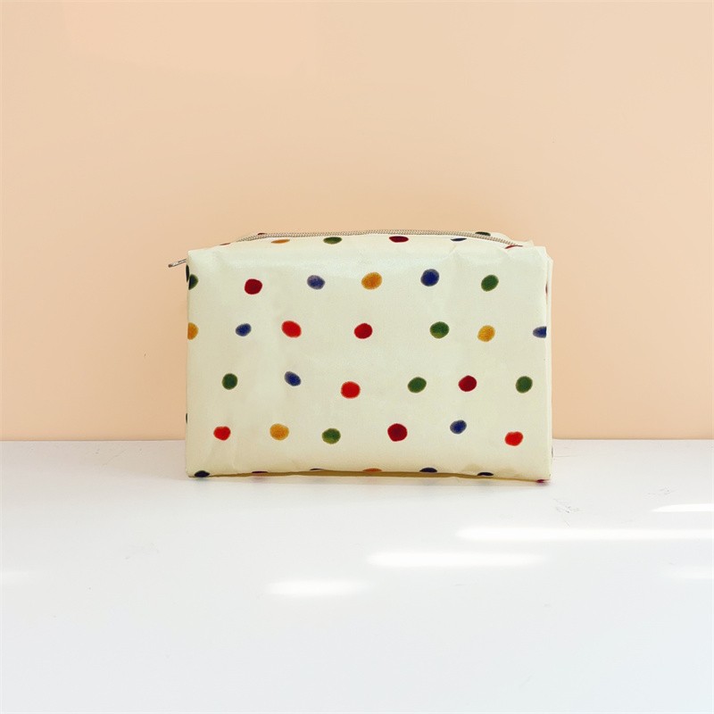 Customizable LOGO Zippered Cosmetic Organizer Bag Polyester Waterproof Makeup Pouch