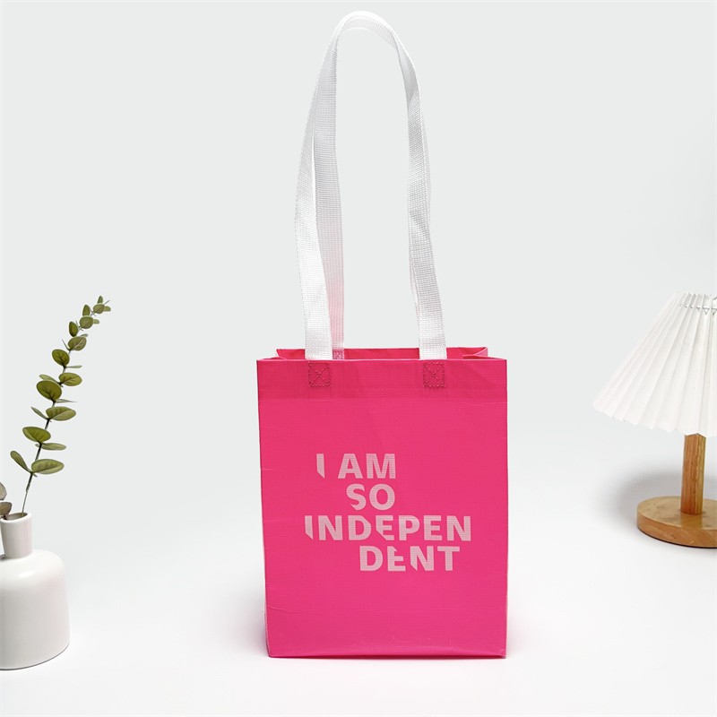 Custom Logo Woven PP Handbag Waterproof Shopping Tote & Cosmetic Bag