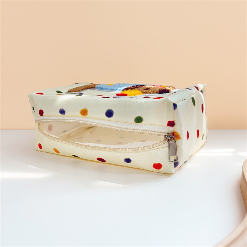 Customizable LOGO Zippered Cosmetic Organizer Bag Polyester Waterproof Makeup Pouch